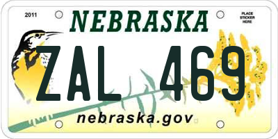 NE license plate ZAL469