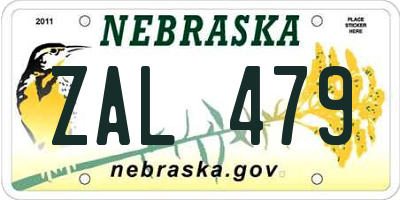 NE license plate ZAL479