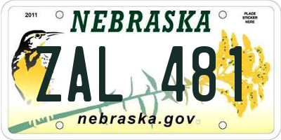 NE license plate ZAL481
