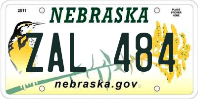 NE license plate ZAL484