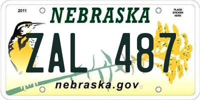 NE license plate ZAL487