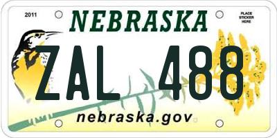NE license plate ZAL488
