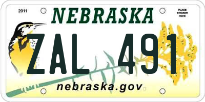 NE license plate ZAL491