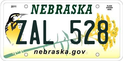NE license plate ZAL528