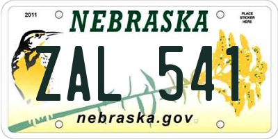 NE license plate ZAL541