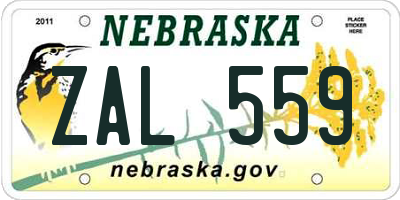 NE license plate ZAL559