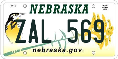 NE license plate ZAL569