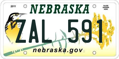 NE license plate ZAL591