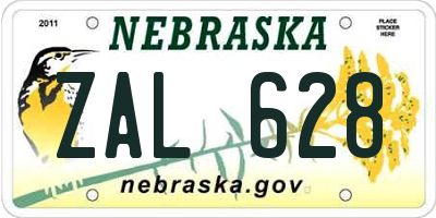 NE license plate ZAL628