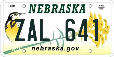 NE license plate ZAL641