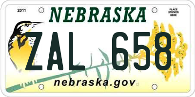 NE license plate ZAL658