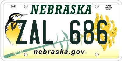 NE license plate ZAL686