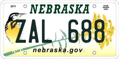 NE license plate ZAL688