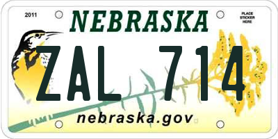 NE license plate ZAL714