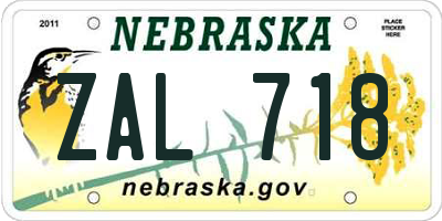 NE license plate ZAL718