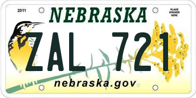 NE license plate ZAL721