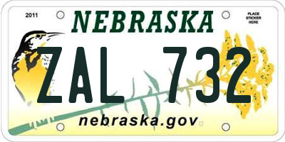 NE license plate ZAL732