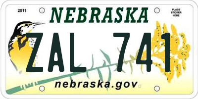 NE license plate ZAL741