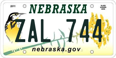 NE license plate ZAL744