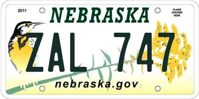 NE license plate ZAL747