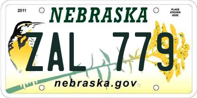 NE license plate ZAL779