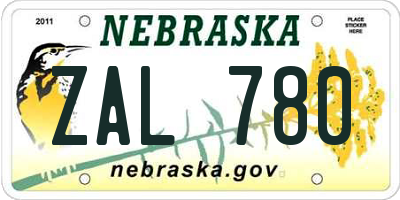 NE license plate ZAL780