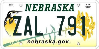 NE license plate ZAL791