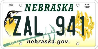 NE license plate ZAL941