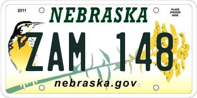 NE license plate ZAM148