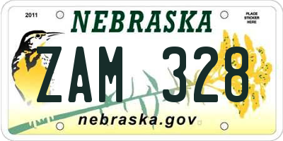 NE license plate ZAM328