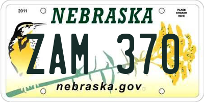 NE license plate ZAM370