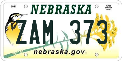 NE license plate ZAM373