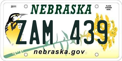 NE license plate ZAM439