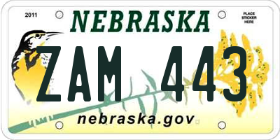 NE license plate ZAM443