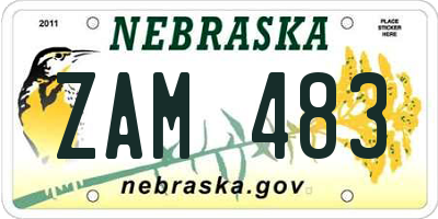 NE license plate ZAM483