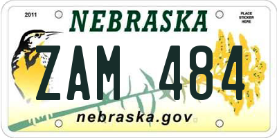 NE license plate ZAM484