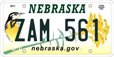 NE license plate ZAM561