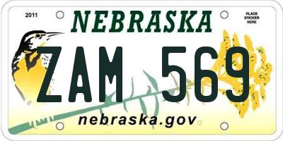 NE license plate ZAM569