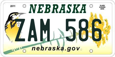 NE license plate ZAM586
