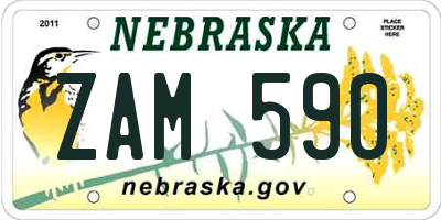 NE license plate ZAM590