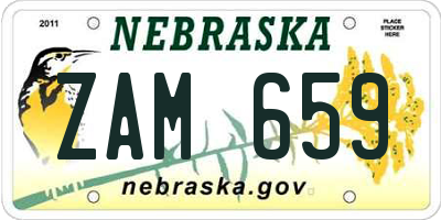NE license plate ZAM659