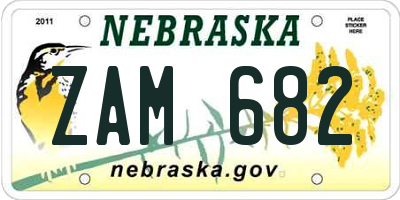 NE license plate ZAM682