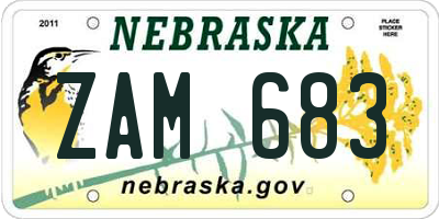 NE license plate ZAM683