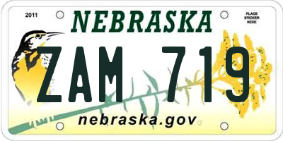 NE license plate ZAM719