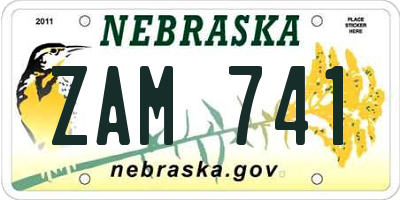 NE license plate ZAM741