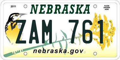 NE license plate ZAM761