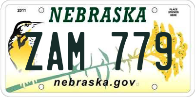 NE license plate ZAM779