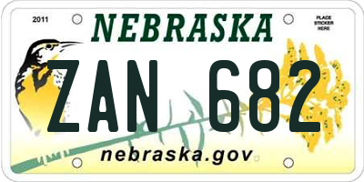 NE license plate ZAN682