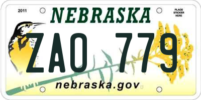 NE license plate ZAO779