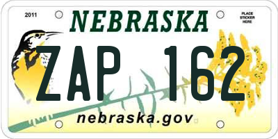 NE license plate ZAP162